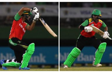Guyana Amazon Warriors’ openers Saim Ayub (left) and Matthew Nandu (Photos: CPLT20)