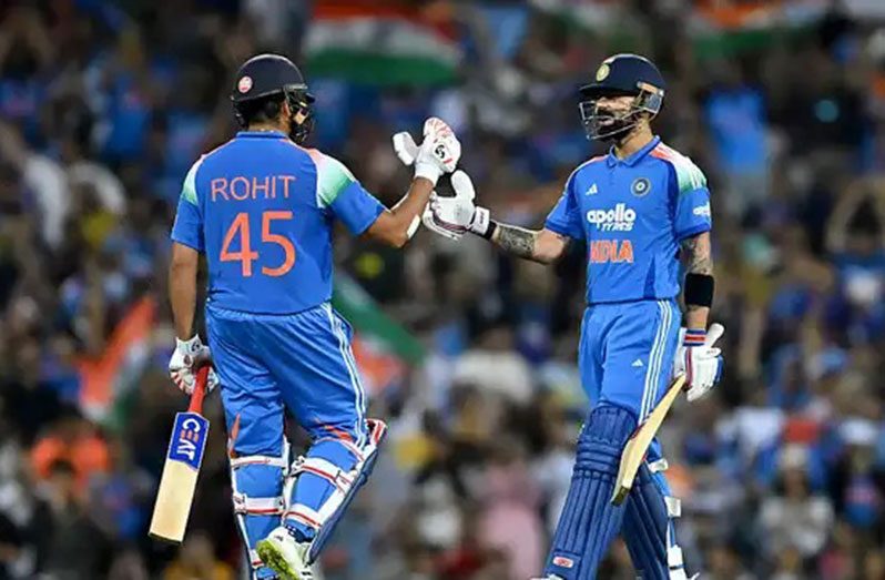 Batters Rohit Sharma and Virat Kohli were both unbeaten in the chase
