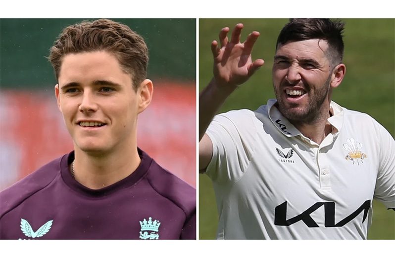 Jacob Bethell (left) has won three previous Test caps, Jamie Overton has one.