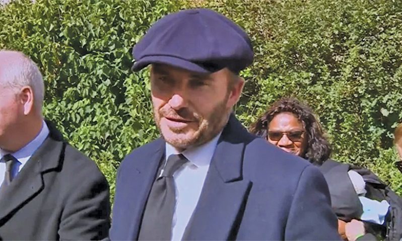 David Beckham was spotted in the ‘Lying in State’ queue and enjoyed snacking through the night with those around him