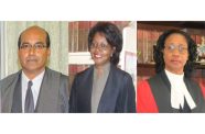 Chancellor of the Judiciary (ag) Justice Yonette Cummings-Edwards (right) and Justices of Appeal, Dawn Gregory-Barnes and Rishi Persaud