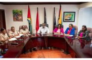 Minister of Home Affairs, Robeson Benn, members of the Guyana Police Force (GPF) and the National Road Safety Council during the press conference