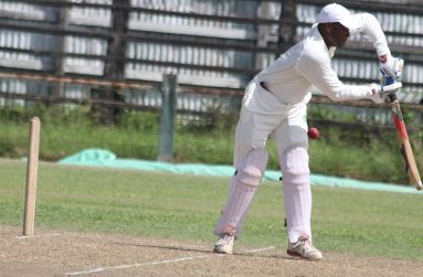 Trevor Benn was trapped LBW for 17.