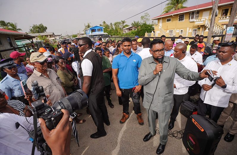 In a series of community outreaches, President Dr. Irfaan Ali has exemplified a proactive and engaging leadership style, directly addressing the concerns of residents at Ithaca and neighbouring communities in