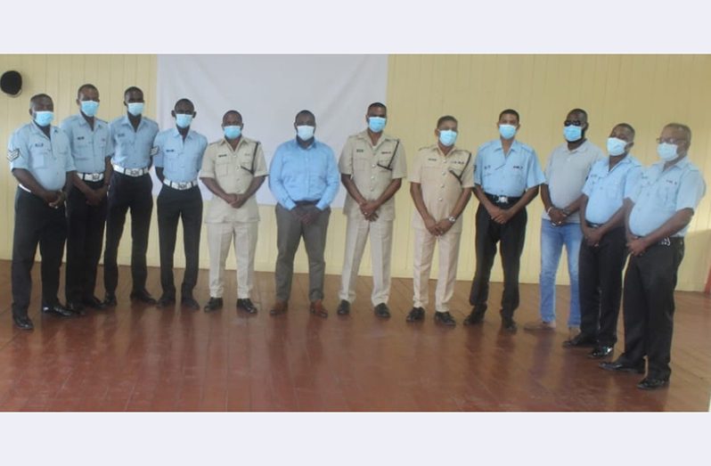 Commander Ramlakhan (centre) with ranks responsible for the massive reduction in serious crimes within the number two sub-division