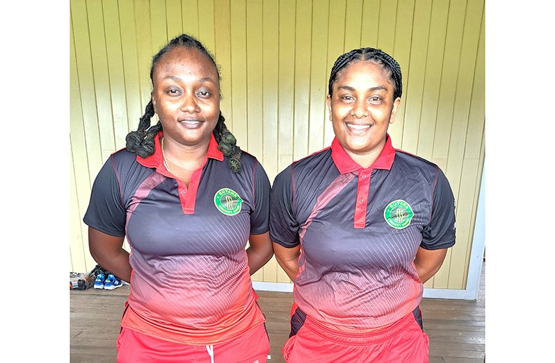 Plaffiana Millington (left) and Tricia Hardat took three wickets each for Berbice