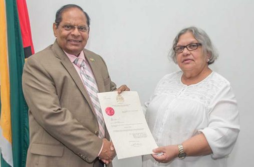 Prime Minister, Moses Nagamootoo and Bibi Shadick