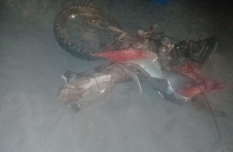 The motorcycle Willis was riding when he crashed