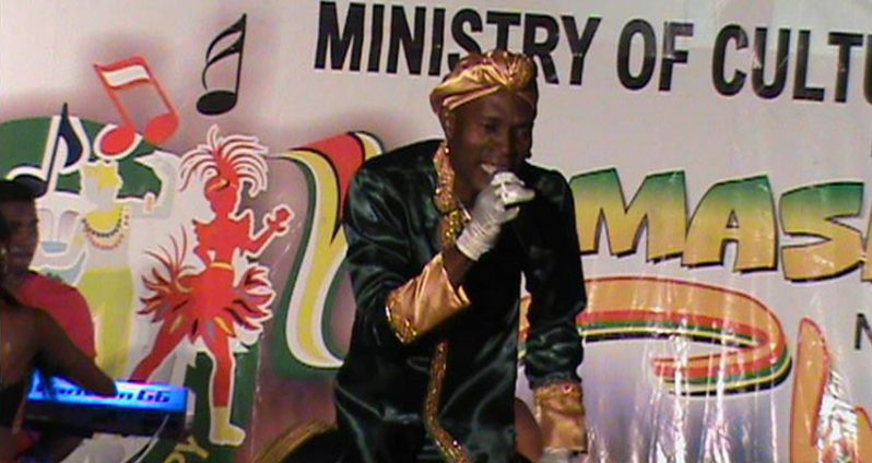 New Chutney Monarch, Roger Hinds in his element Saturday night as he searched high and low “for a larki”