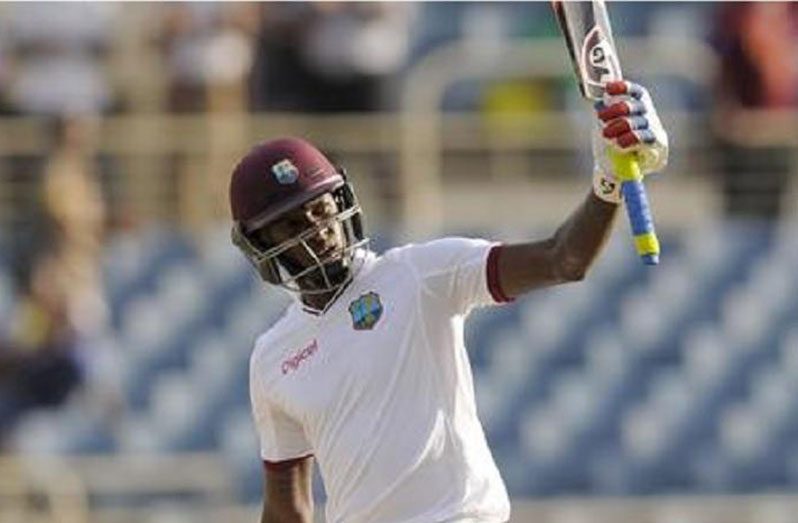 Jermaine Blackwood reached his hundred in the day’s penultimate over.