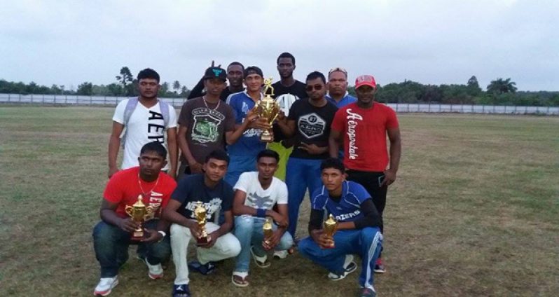 The Blairmont Blazers team after winning the Roy Fredericks Memorial T20 Cup