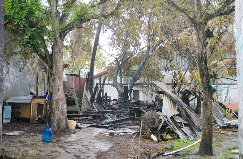 The remains of the house in which Bramble was burnt to death
