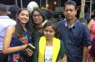 Diane with her supportive family members