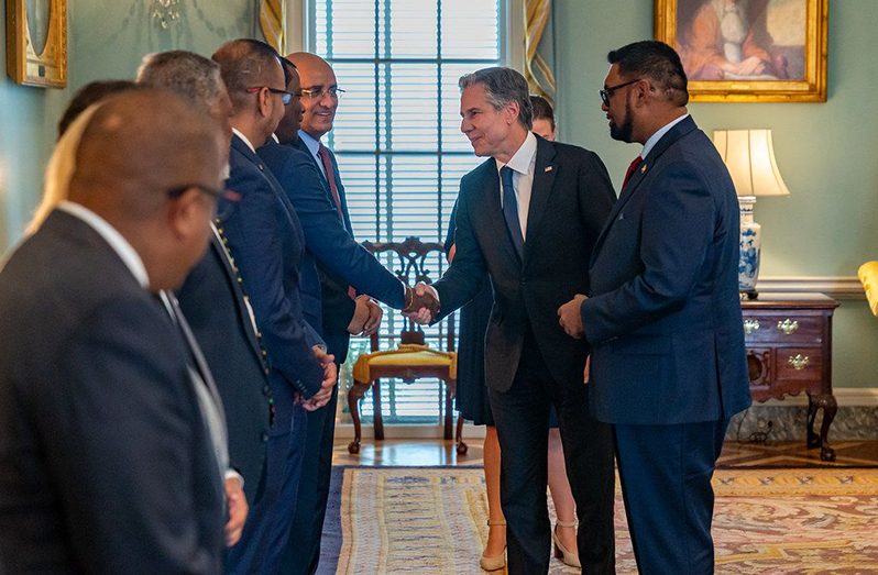 FLASHBACK: High-level Guyanese officials, led by President, Dr. Irfaan Ali, had met with US Secretary of State, Antony Blinken during an official state visit to the US in July 2022