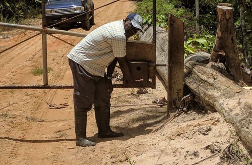 Blocked–by Blocked  at the barrier on the route to Parish Peak, Upper Berbice River.