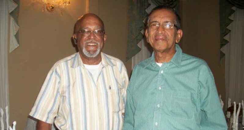 Ron Robinson and Leo Sawh each achieved voluntary donations of over 100 units of blood to the National Blood Transfusion Service