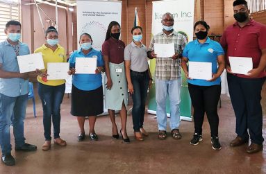 Participants from a two-day training held at Matthews Ridge in Region One