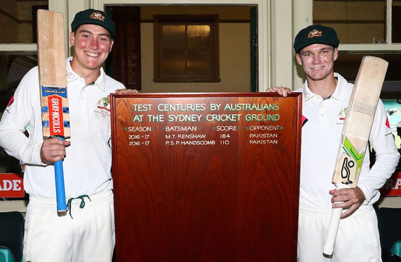 Matt Renshaw and Peter Handscomb are on the honours board after the second day’s play in Sydney. (Cricket Australia/Getty Images)