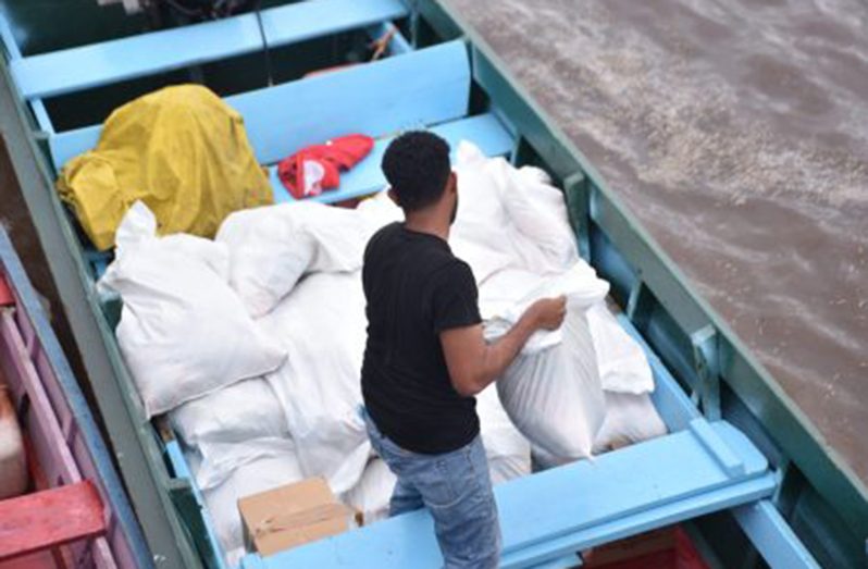 Hampers being packed for distribution at Santa Aratak (DPI photo)