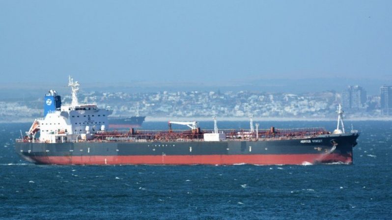 The Mercer Street was attacked off the coast of Oman, and two on board were killed (BBC photo)