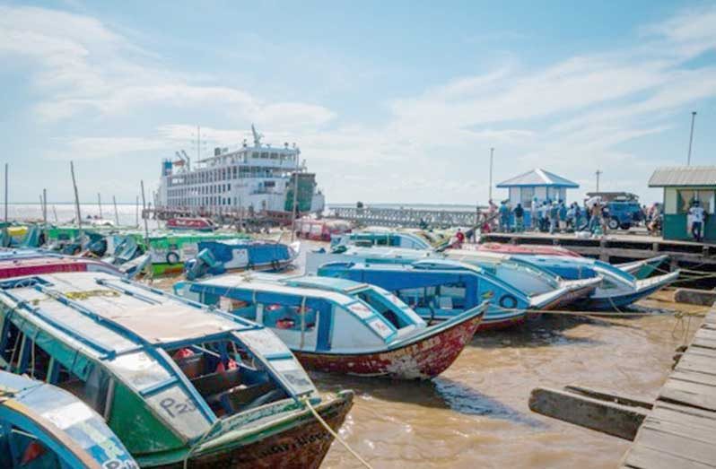 Boats docked at the Parika stelling