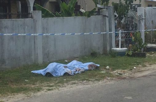 The body of “Yankee” covered by officers on the scene