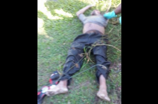The body after it was fished out the Canal