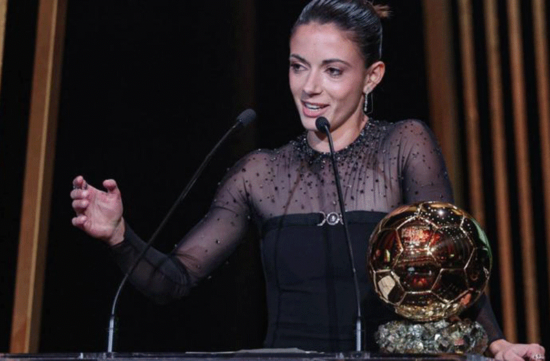 Aitana Bonmati won the award at the Ballon d'Or ceremony in Paris.