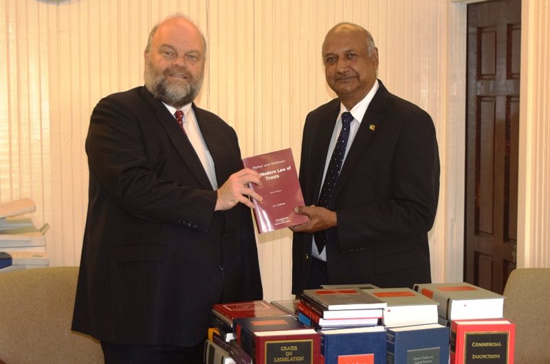 US Ambassador to Guyana, Perry Holloway (left) and Chancellor of the Judiciary, Justice Carl Singh