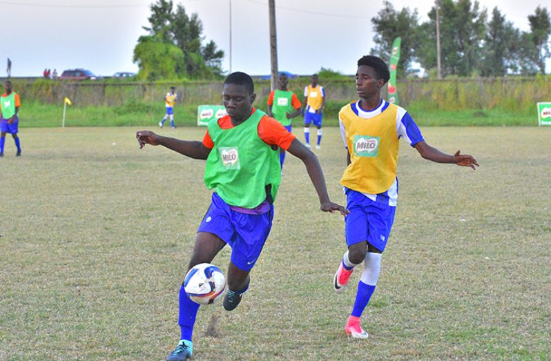 OUT YOU GO! Morgan Learning Center were booted from the 2018 Milo Schools Football tournament after a 2-0 thumping by Annandale (Samuel Maughn Photo)
