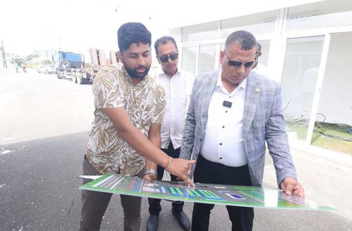 Minister of Housing and Water, Collin Croal, conducted a walkthrough of the venue and expressed satisfaction with the progress