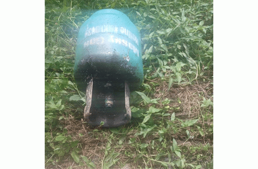 The customer’s damaged gas bottle following the fire