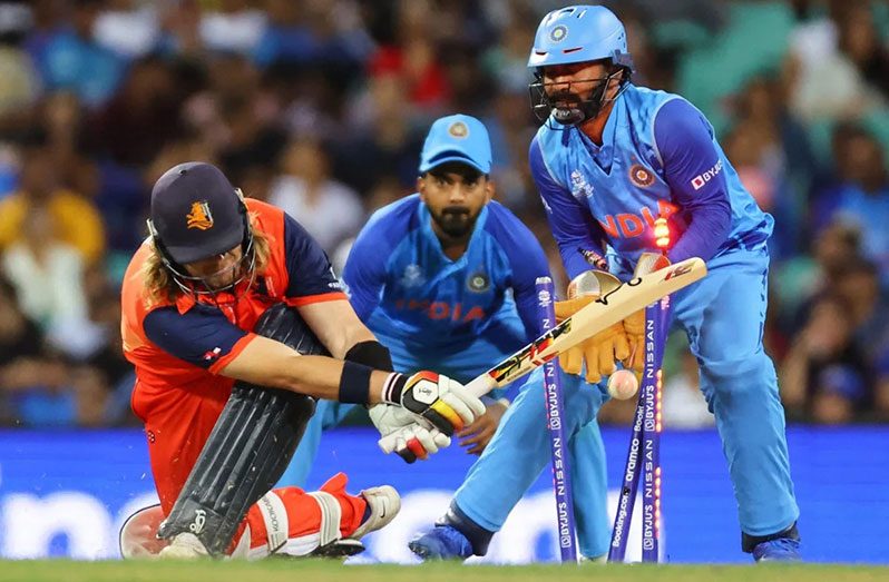 Max O'Dowd is bowled by Axar Patel, October 26, 2022 (AFP)