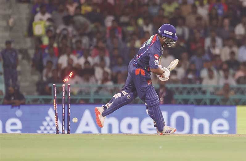 Rishabh Pant came in at No. 7, and was bowled second ball • Apr 22, 2025 • Associated Press