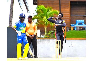 Thaddeus Lovell bowling in the Regional U-19 tournament