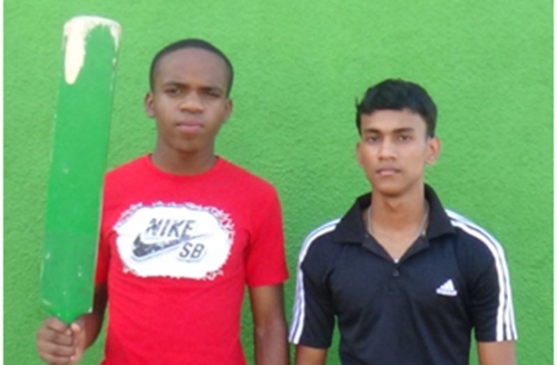 Tydell Lovell (left) with the bat and Raganandan with bat and ball were outstanding for Soesdyke Secondary and St Joseph High respectively.