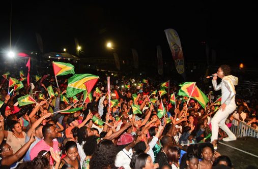 Brandon Harding performing at the 2018 Carib Soca Monarch competition (Adrian Narine photo)
