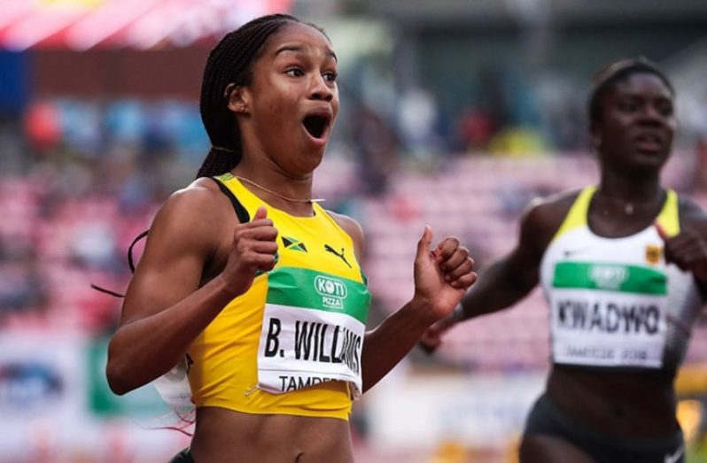 Jamaica’ Briana Williams climed her third gold on Sunday at the Carifta Games.