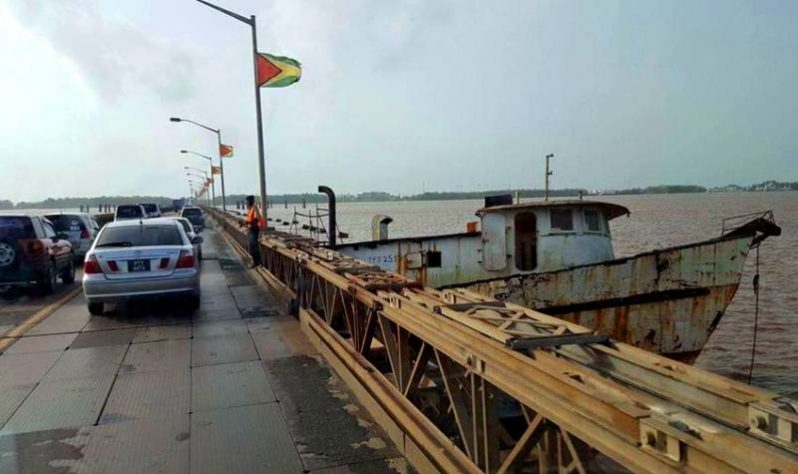 The vessel slammed into the southern side of the bridge