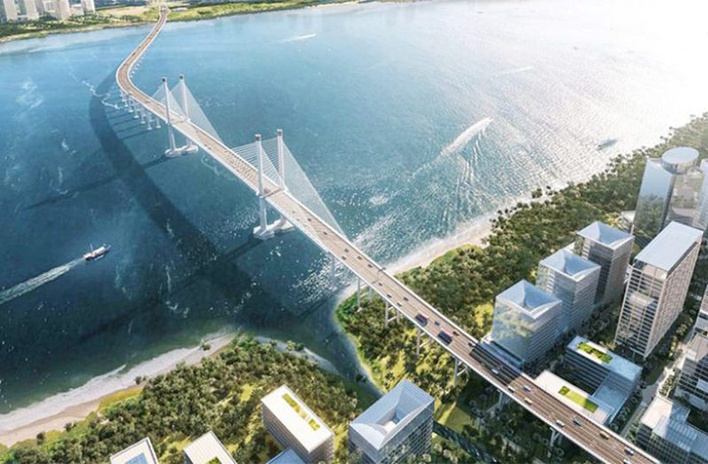 An artist’s impression of the new Demerara Harbour Bridge