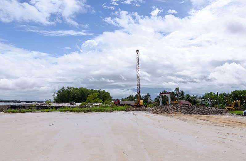 A cleared section of land at Nandy Park, East Band Demerara (EBD) where the eastern end of the new bridge is expected to be laid.