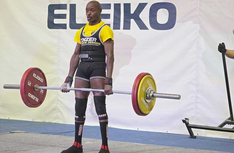 Franklyn Brisport-Luke powering to a 157.5kg classic deadlift on Thursday