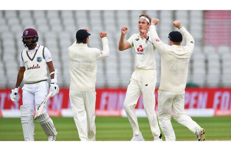 `Stuart Broad claimed the first wicket of West Indies' innings (Getty Images)