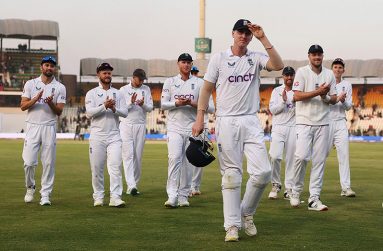 Harry Brook led England off the ground after his second hundred in as many Tests // Getty