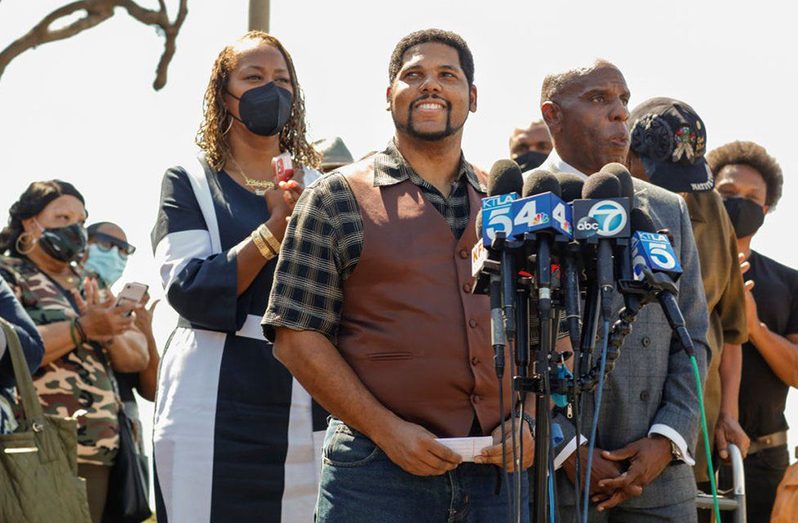 "This is a day we weren't sure would ever come," said Anthony Bruce, a great-great grandson of Willa and Charles Bruce (Photo credit: Los Angeles Times via GETTY IMAGES)