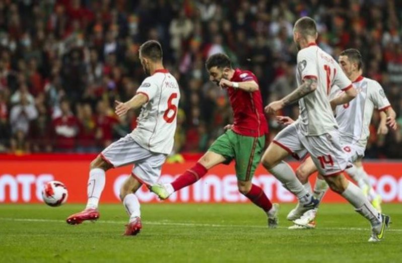 Bruno Fernandes' double takes him up to eight international goals