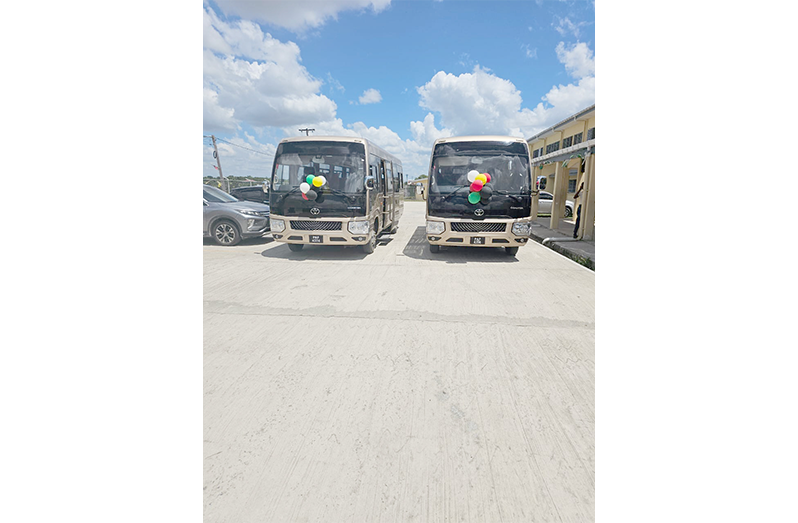 Two new buses have been added to the Region Four Education Department’s transportation fleet to improve access to education for students living along the Soesdyke-Linden Highway and Upper East Bank Demerara