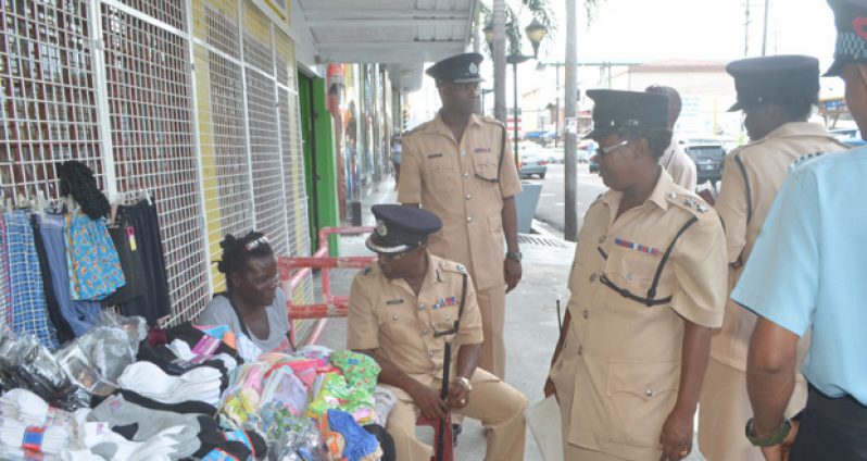 Police interacting with a retailer on Regent Street recently to gather information on security concerns