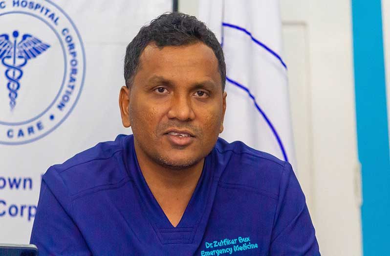 Head of Department, Accident and Emergency, GPHC, Dr Zulfikar Bux (Shaniece Bamfield photo)