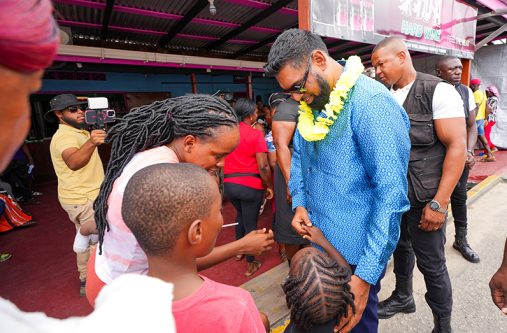 President Dr Irfaan Ali during his engagement with residents of Buxton, ECD